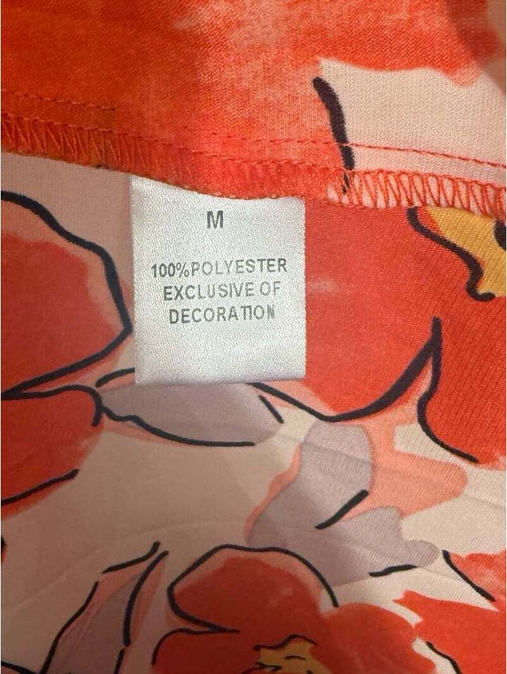 NWT THML boho orange floral print peasant blouse Women's size Medium - Picture 6 of 6